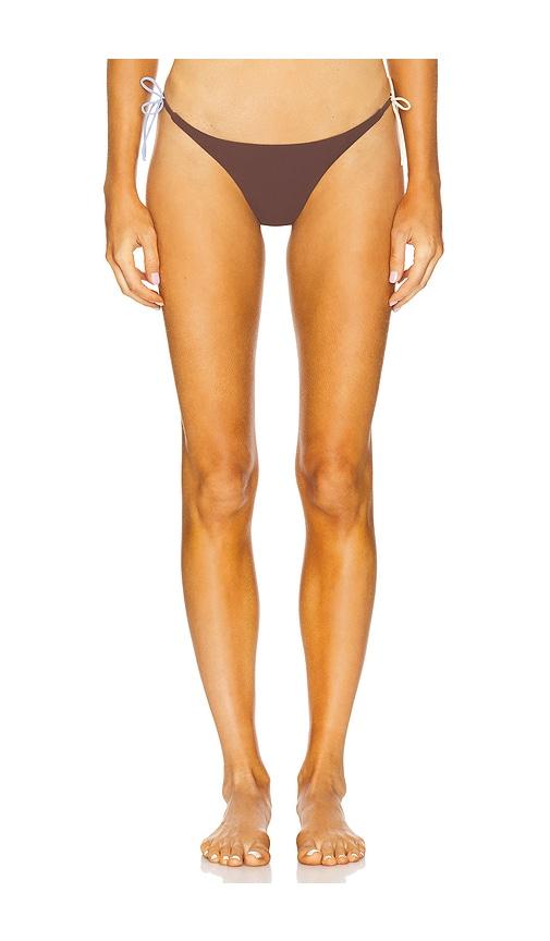 faithfull the brand yeva bikini bottom in brown.