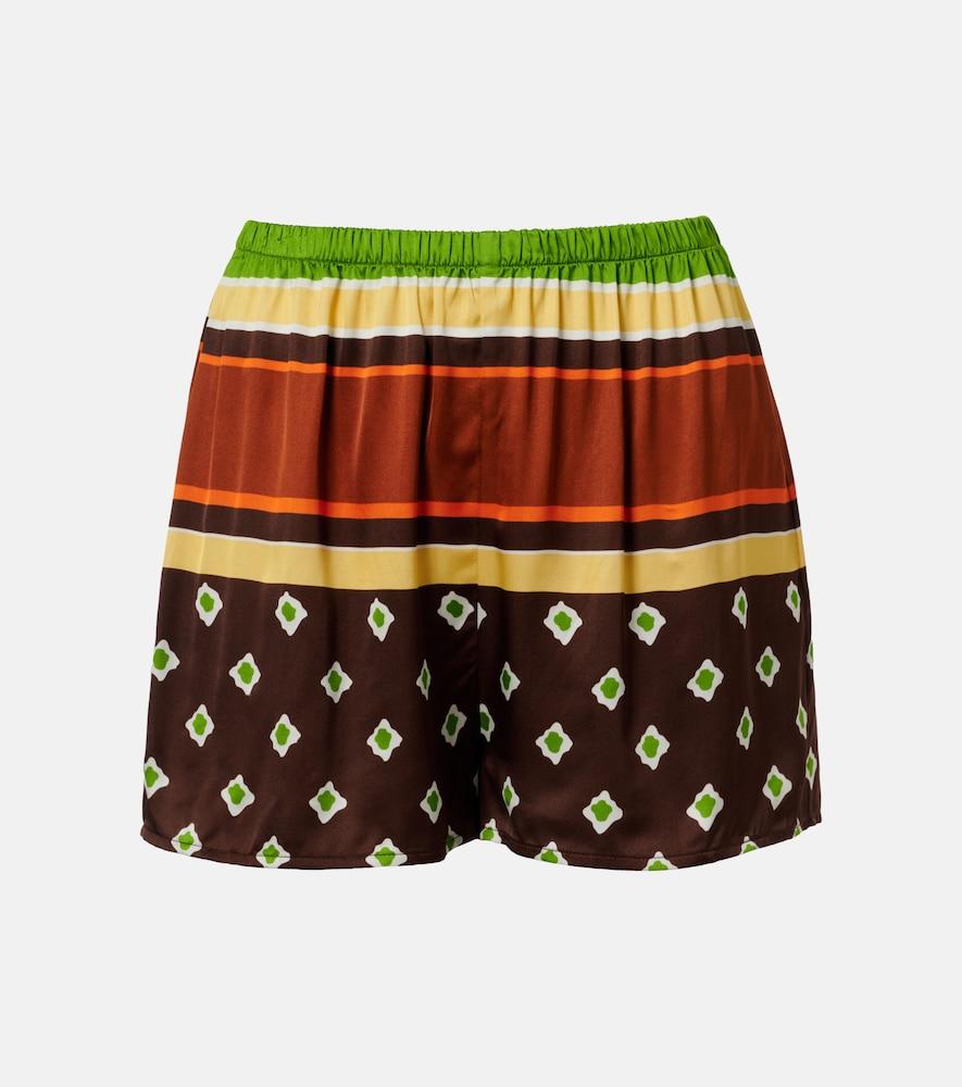 faithfull tia printed satin shorts