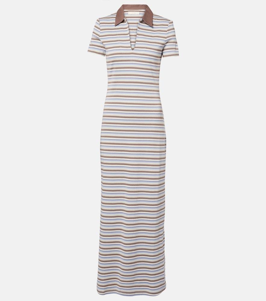 faithfull tiesse striped cotton maxi dress