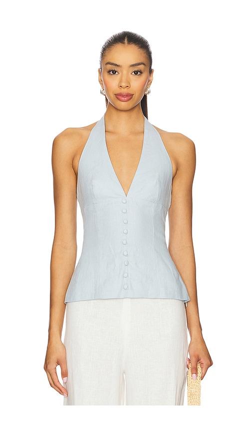 faithfull x revolve marie top in baby blue.
