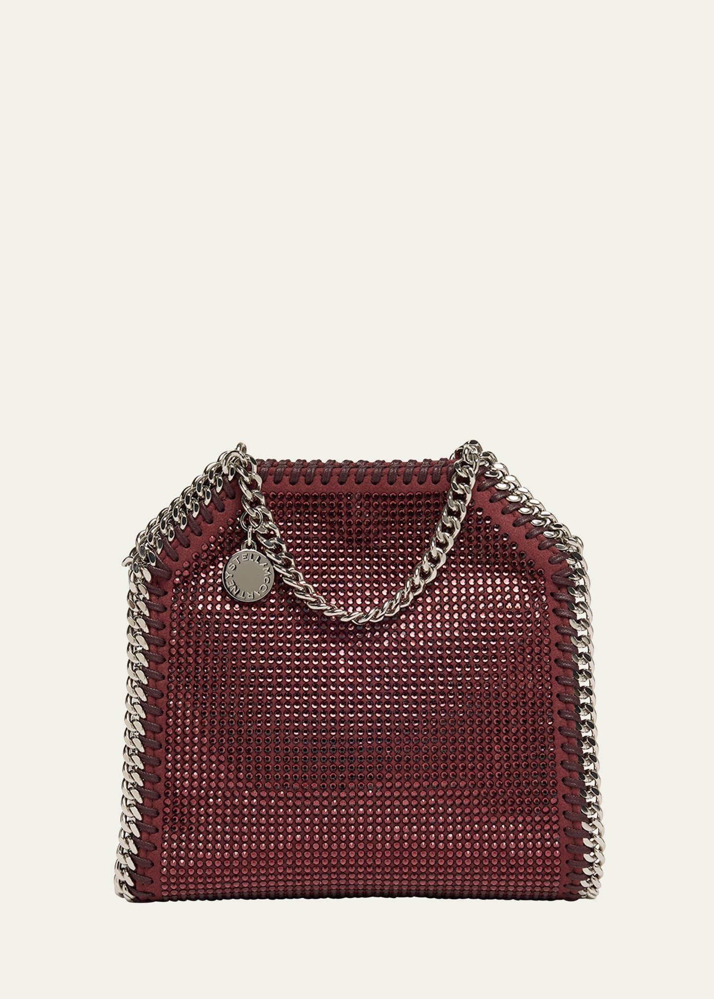 falabella tiny crystal hotfix alter suede crossbody bag