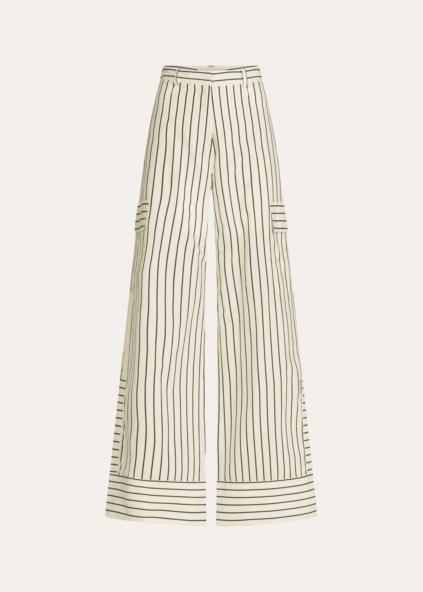 falak striped wide leg cargo pants