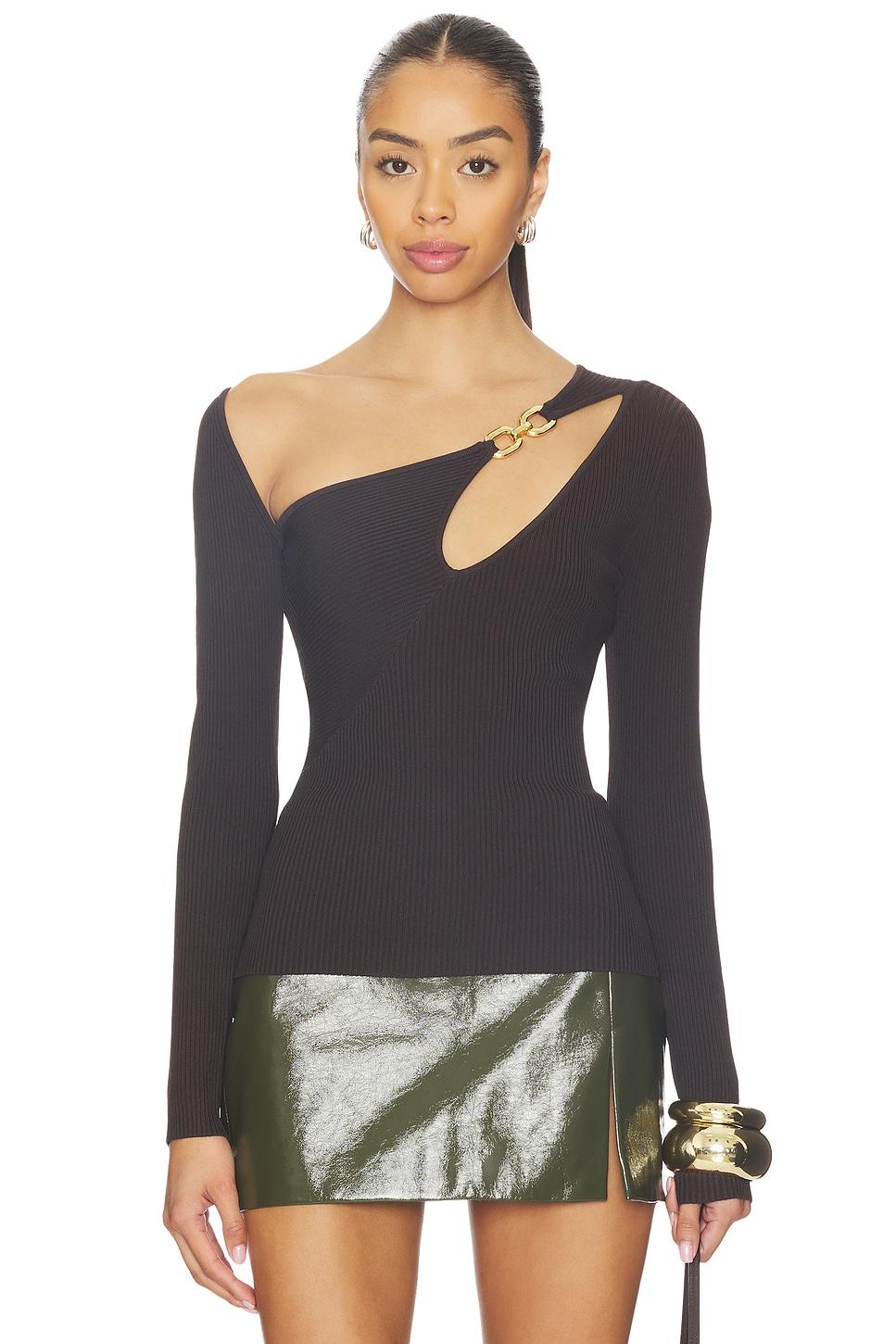 falda asymmetrical double rin rib knit top