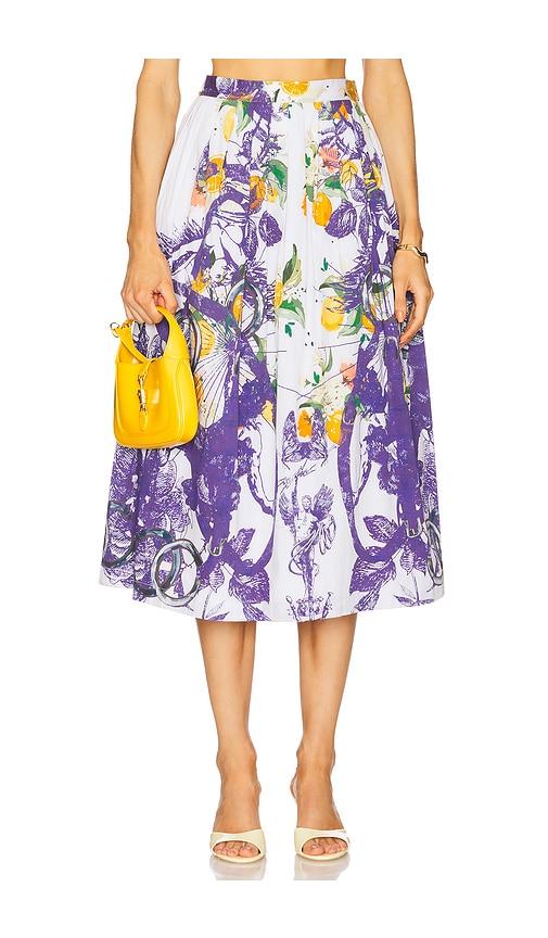 falguni shane peacock x revolve gathered skirt in blue.