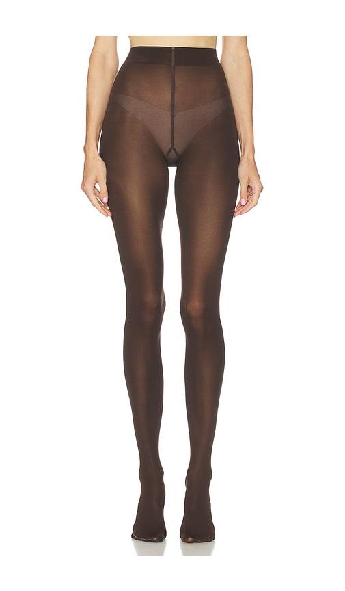 falke pure matt 50 semi opaque tights in chocolate.