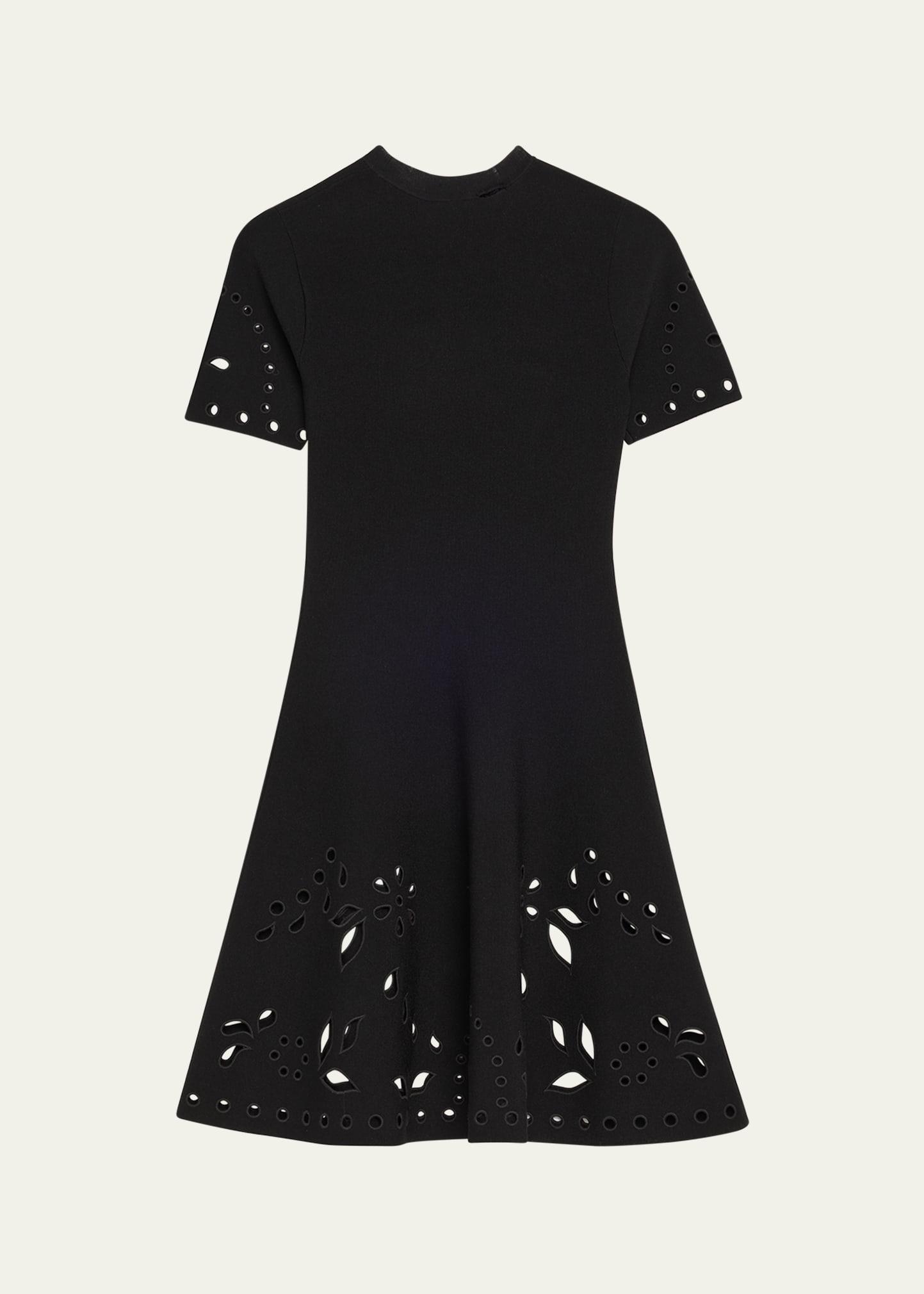 fania short-sleeve eyelet mini dress