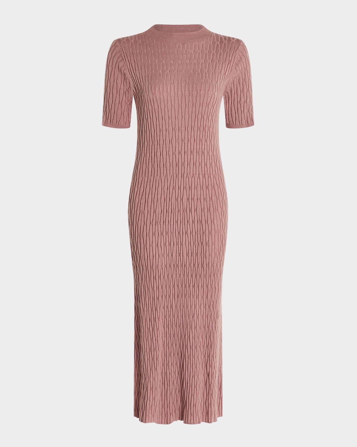 fara textured knit midi dress