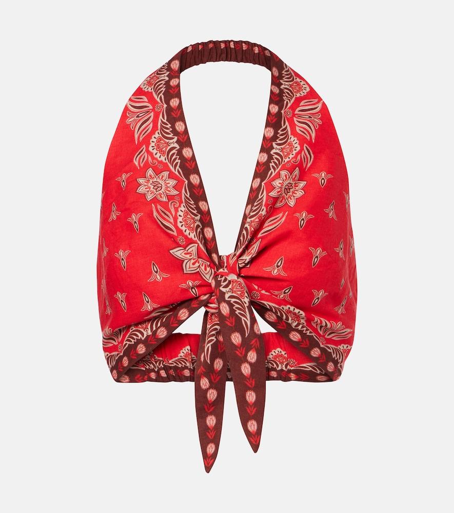 farm rio ainika garden halterneck linen