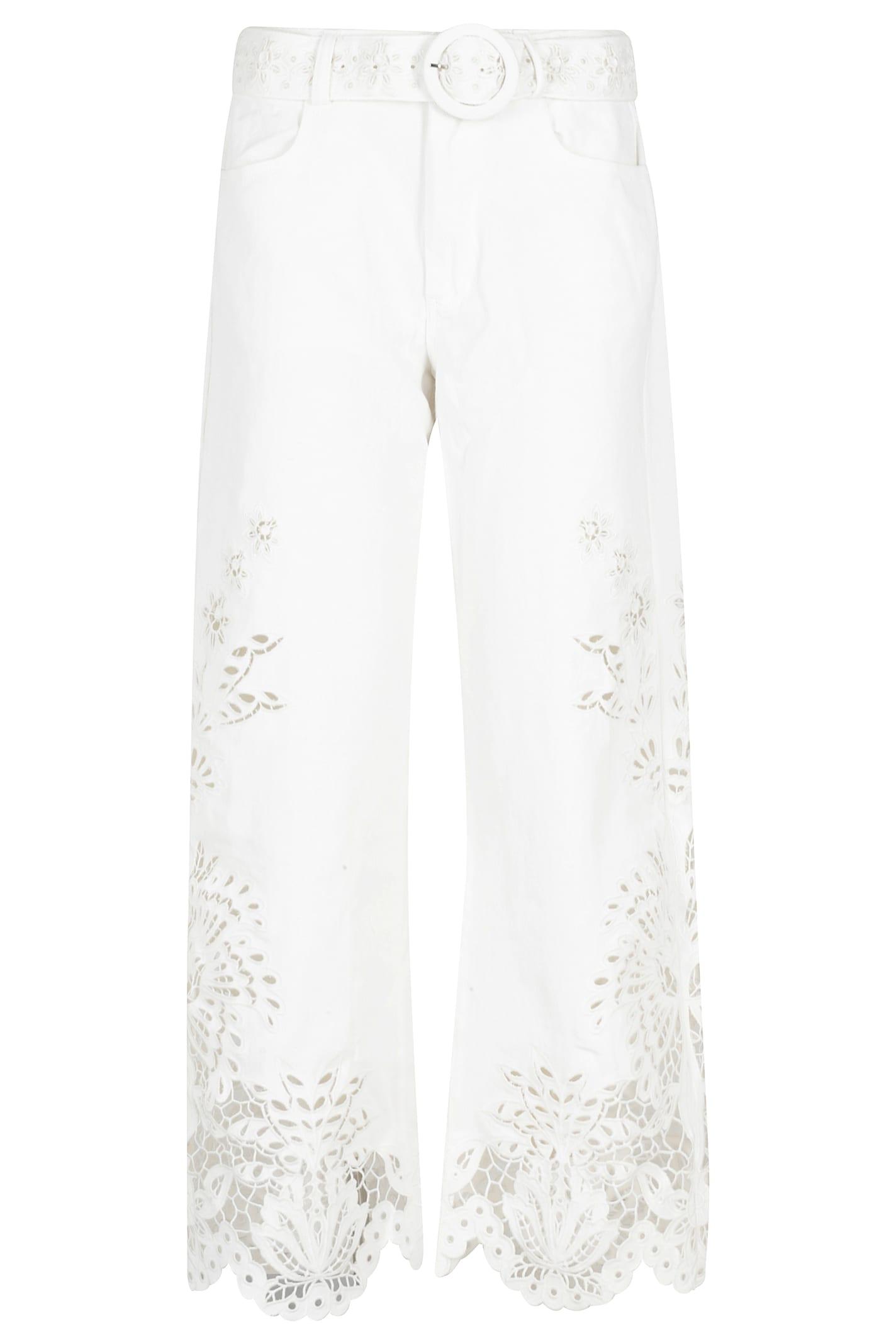 farm rio boho beauty richielieu white pants