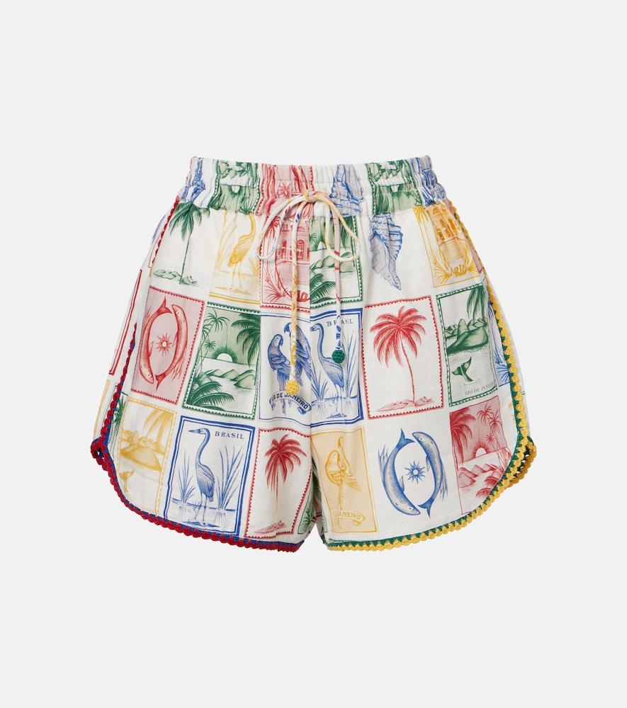 farm rio brasil vintage printed linen