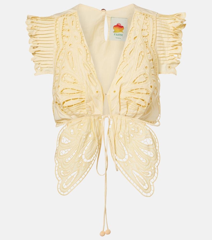 farm rio broderie anglaise cotton crop top