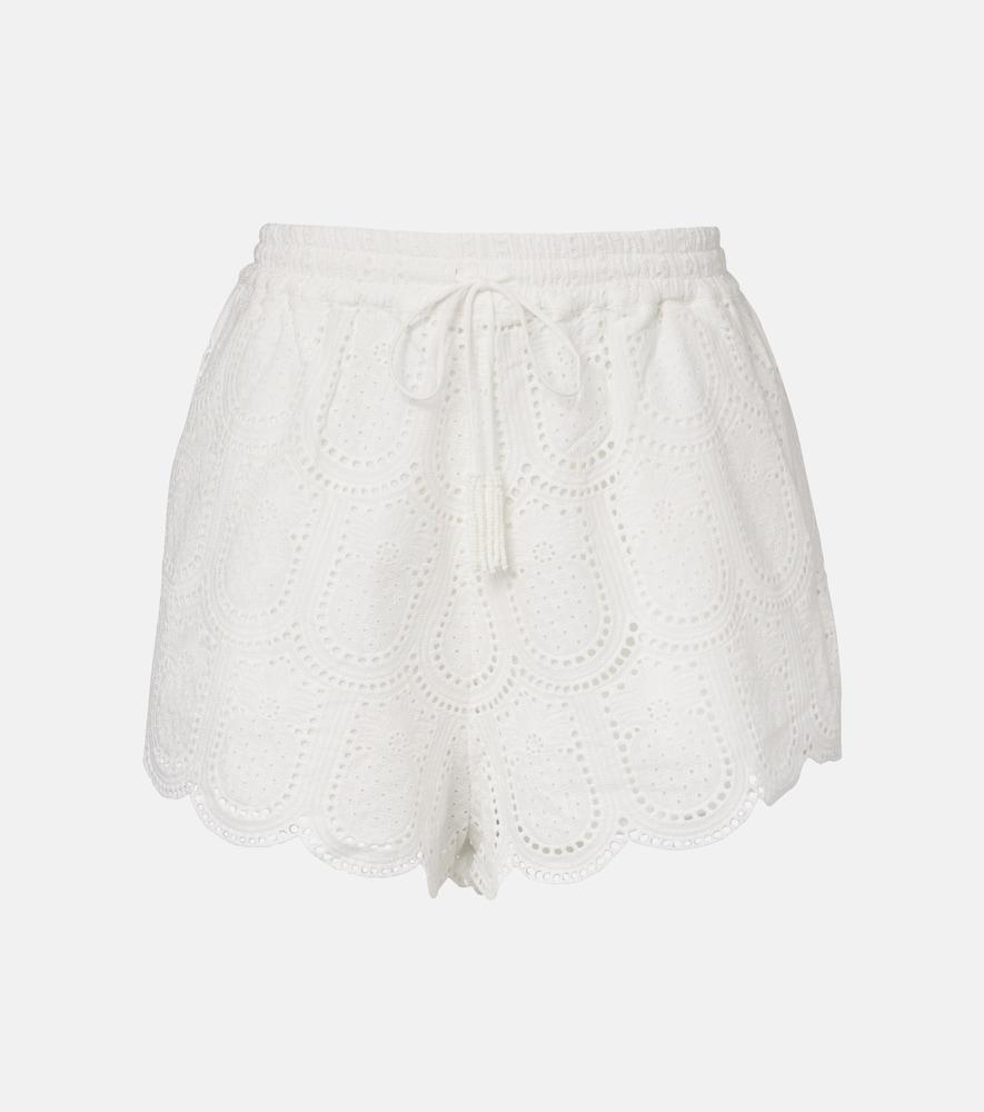 farm rio broderie anglaise cotton shorts