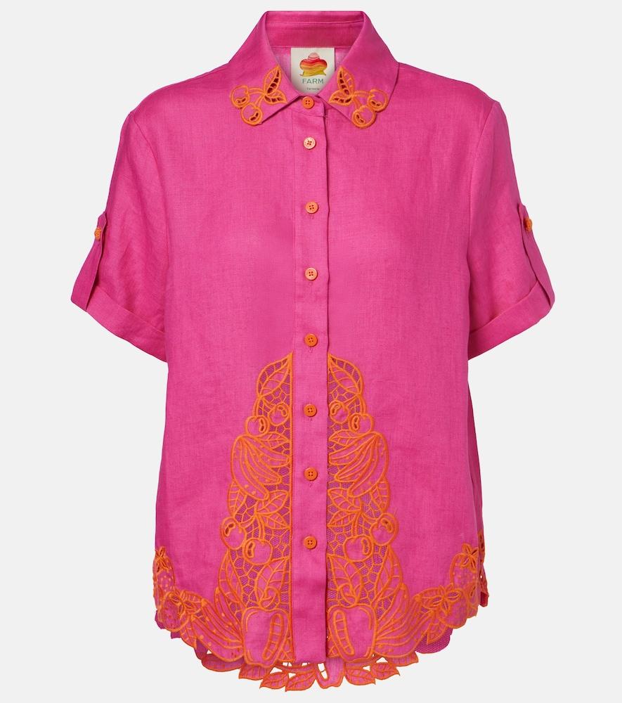 farm rio broderie anglaise linen shirt