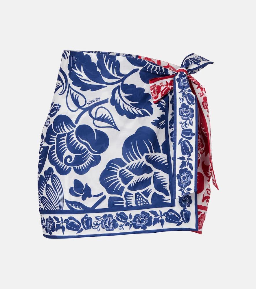 farm rio cashew and birds cotton miniskirt