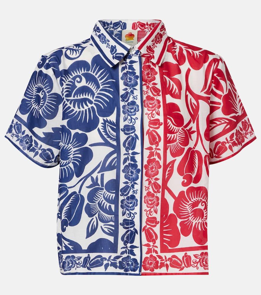 farm rio cashew and birds cotton shirt