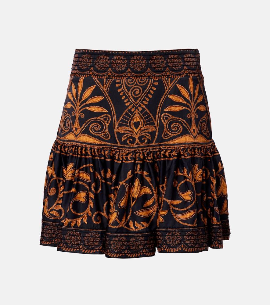 farm rio cornely ainika embroidered miniskirt