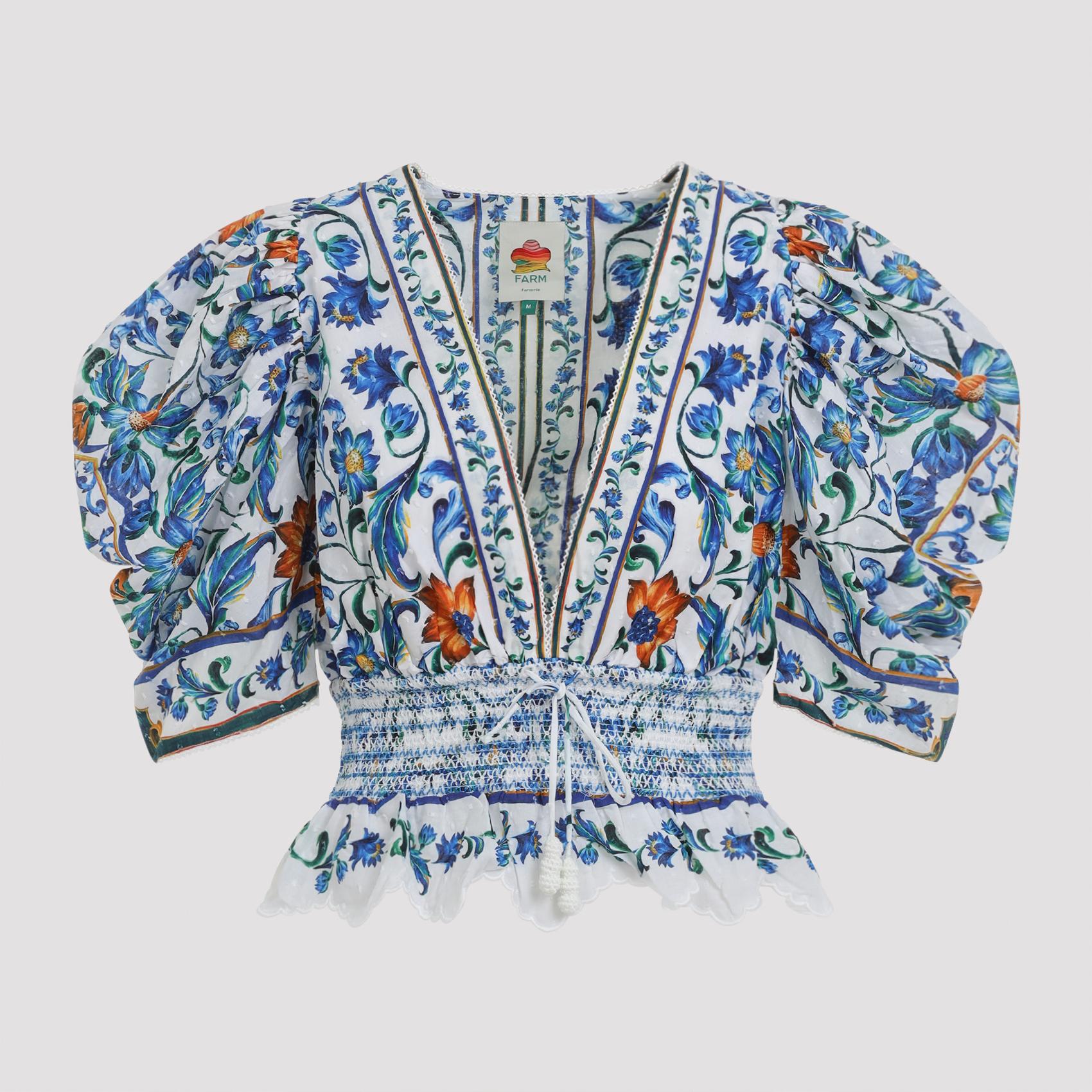 farm rio cotton blouse multicolour tops - women