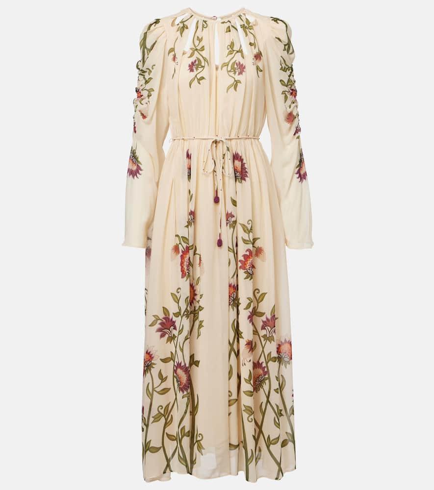 farm rio cutout floral midi dress