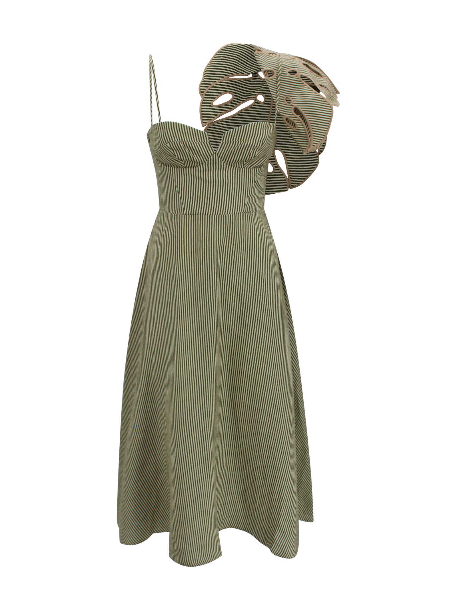 farm rio dresses green linen - women