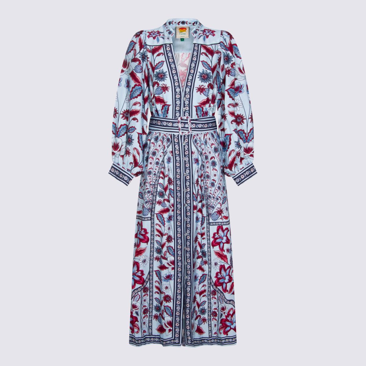 farm rio dresses marcelle soft blue _ rayon - women