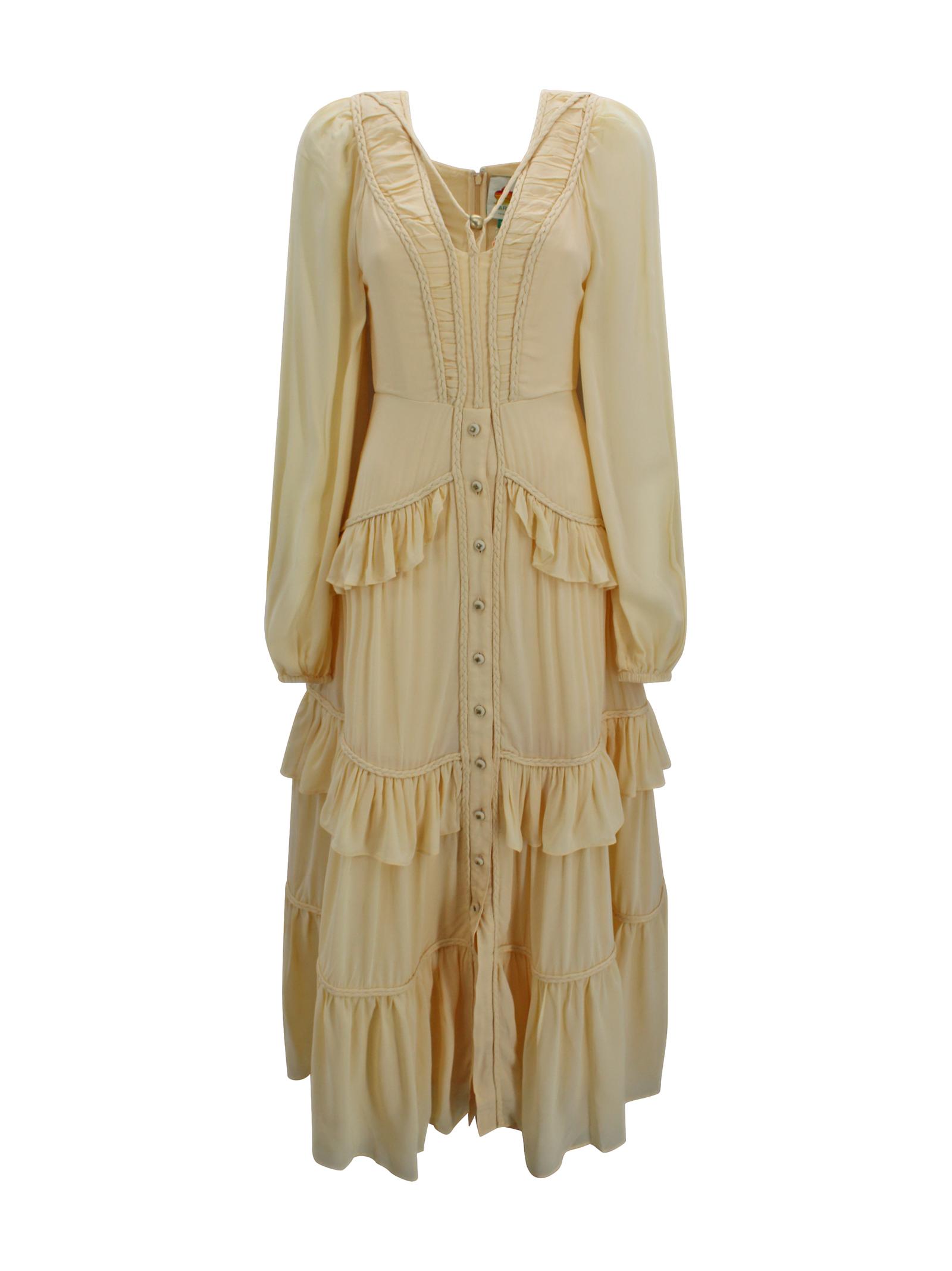 farm rio dresses yellow viscose - women