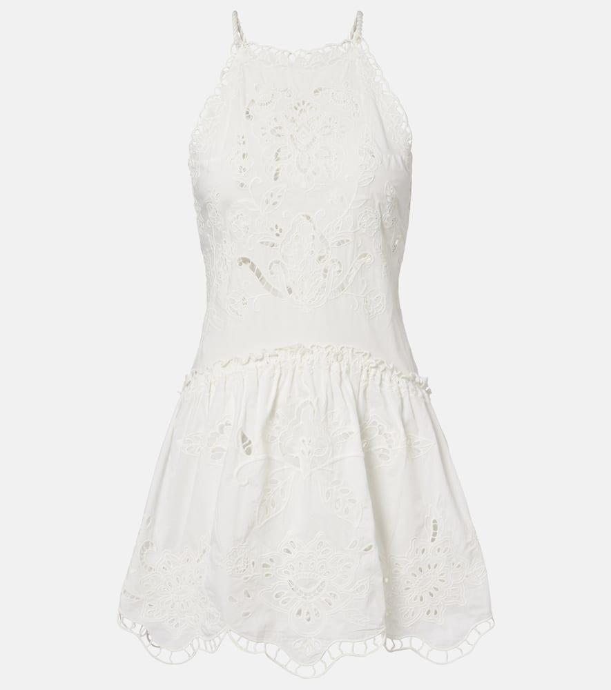 farm rio embroidered cotton minidress