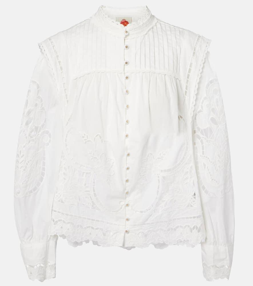 farm rio embroidery cotton blouse
