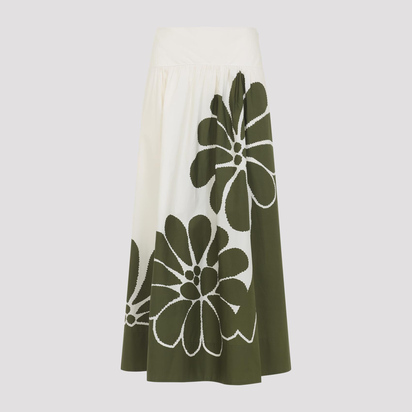 farm rio farm bio palermo green midi skirt cotton - women