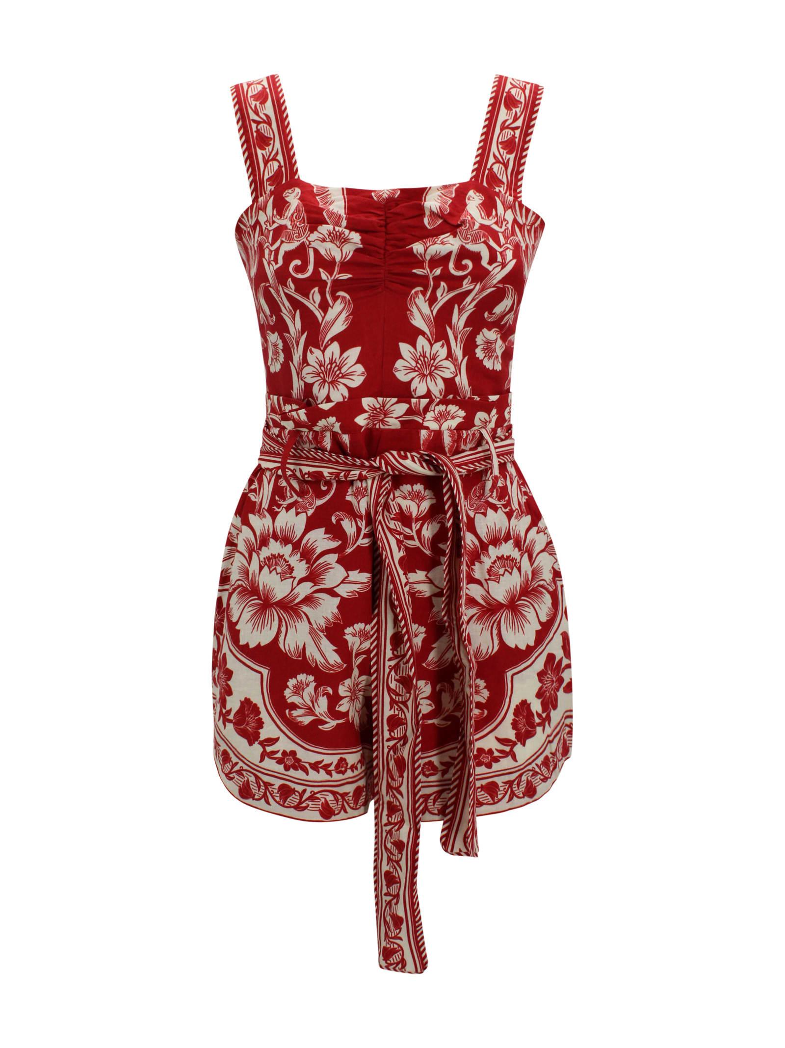 farm rio floral belted short jumpsuit