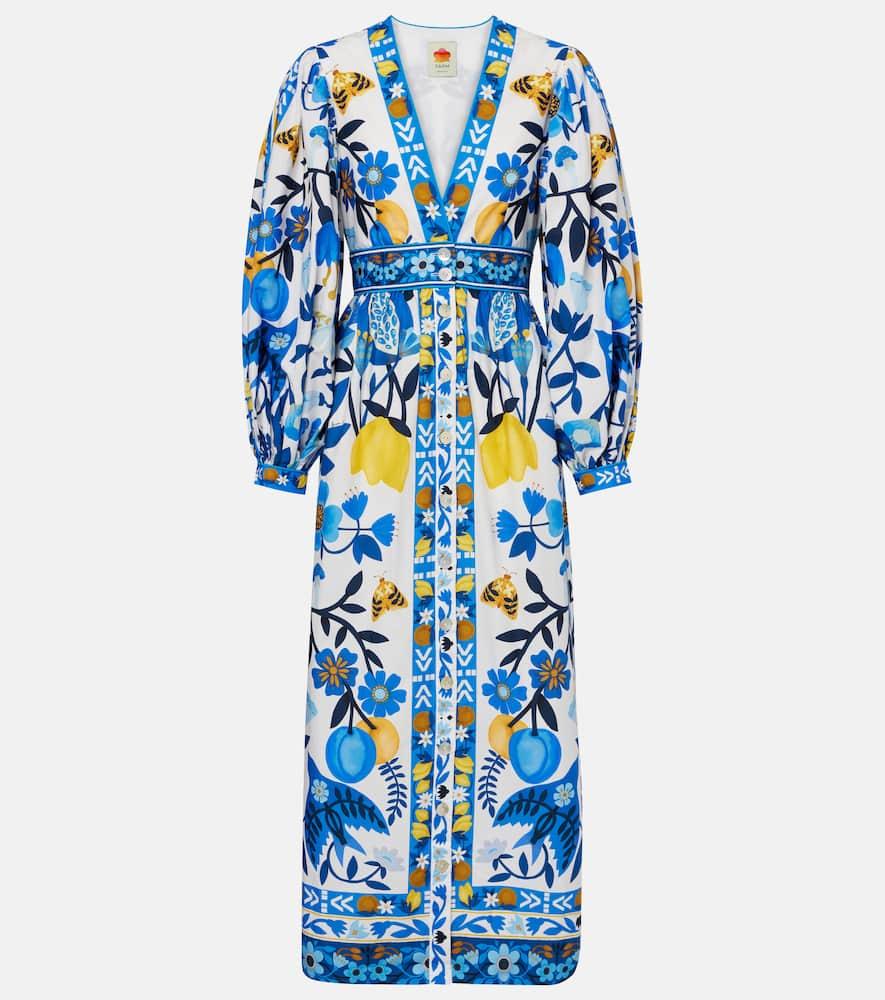 farm rio floral cotton maxi dress