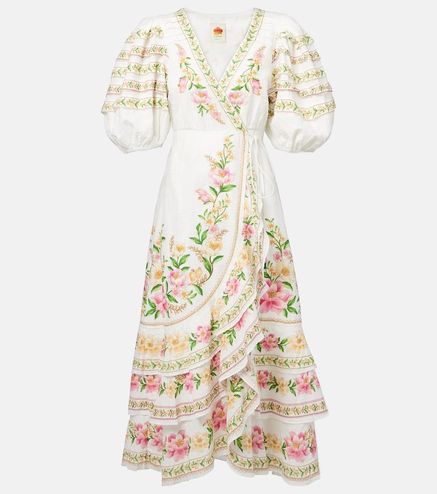 farm rio floral cotton wrap dress