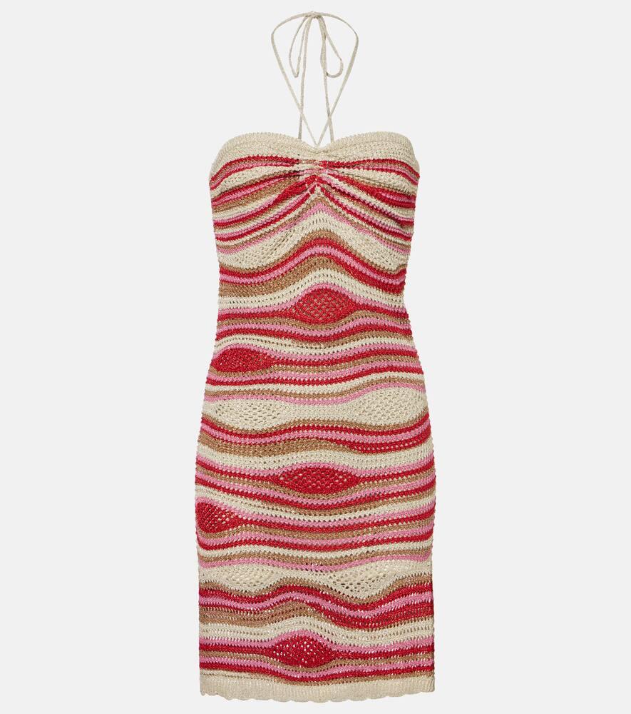 farm rio floral halterneck cotton minidress