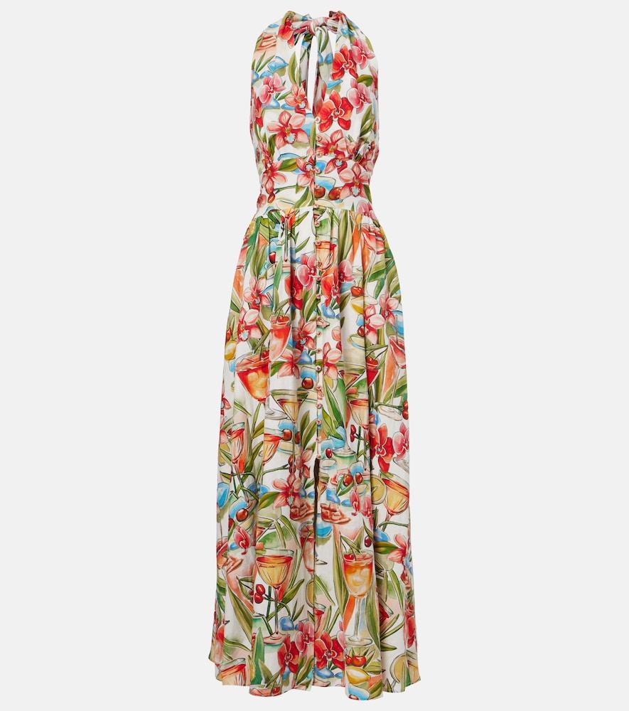 farm rio floral halterneck linen