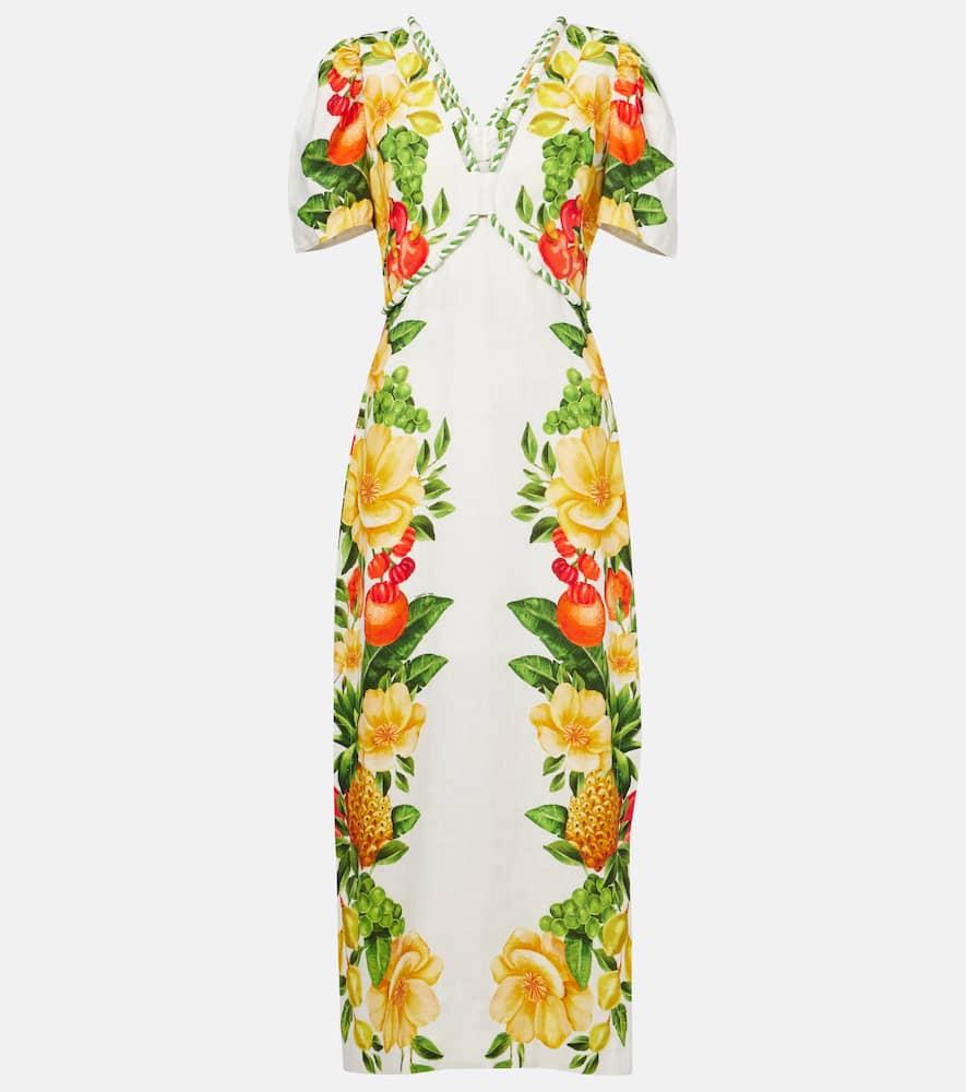 farm rio floral linen maxi dress