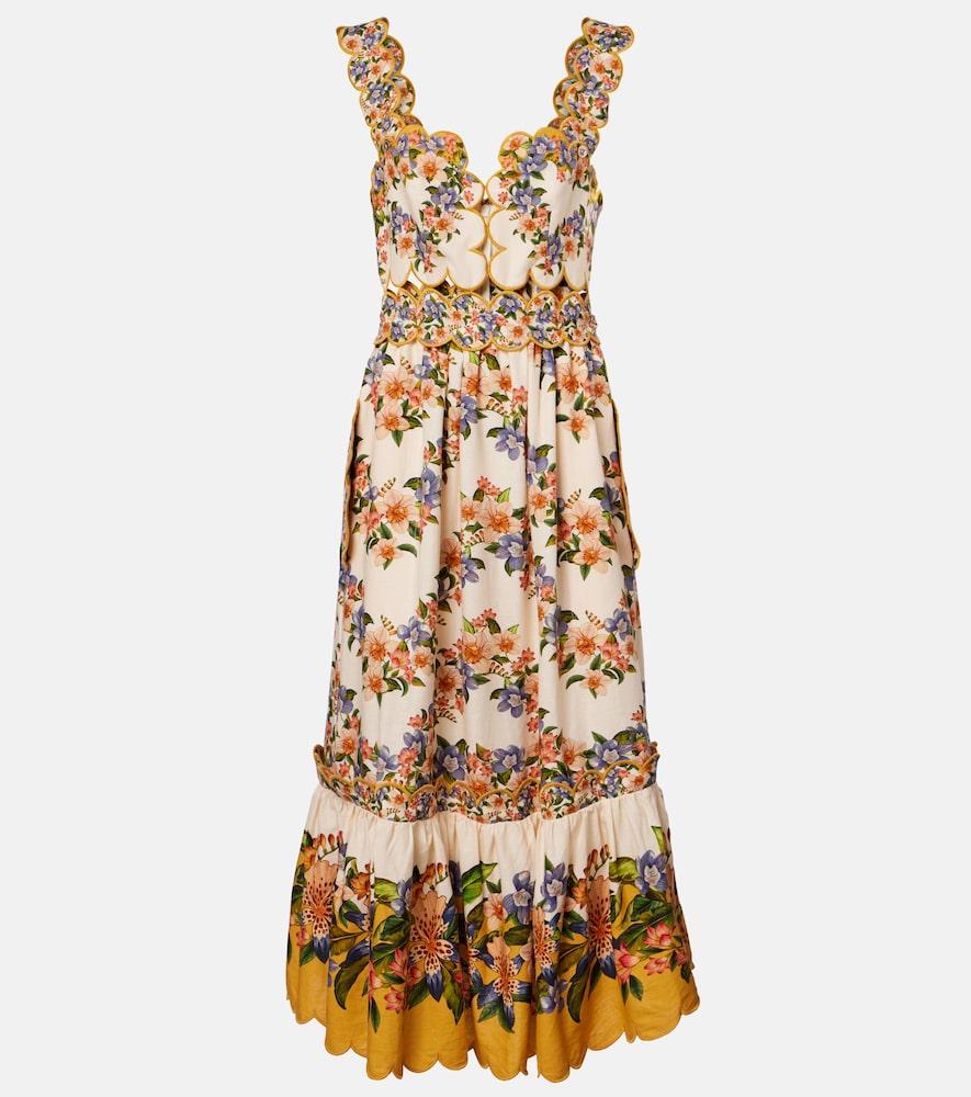 farm rio floral scalloped linen