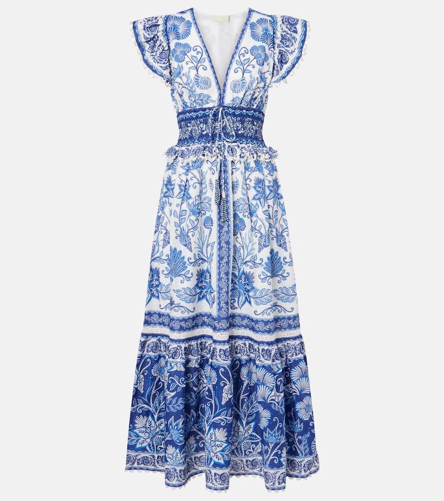 farm rio floral tiered cotton maxi dress