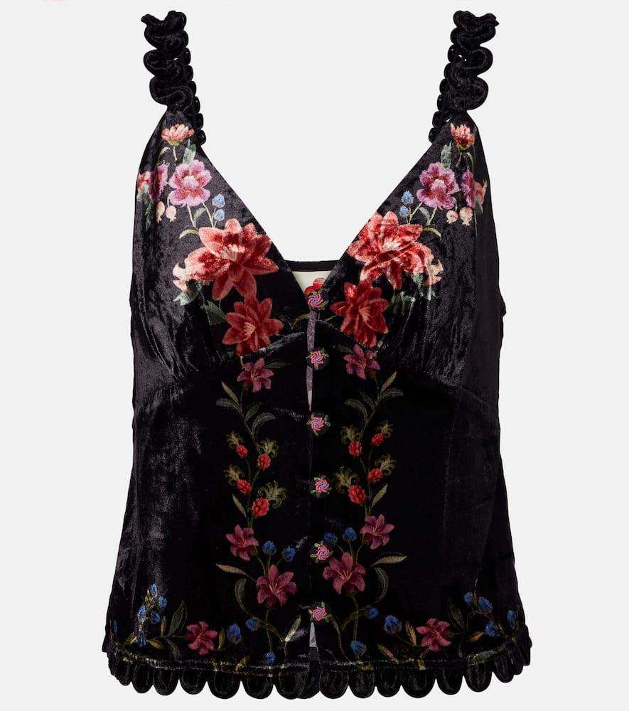 farm rio floral velvet top