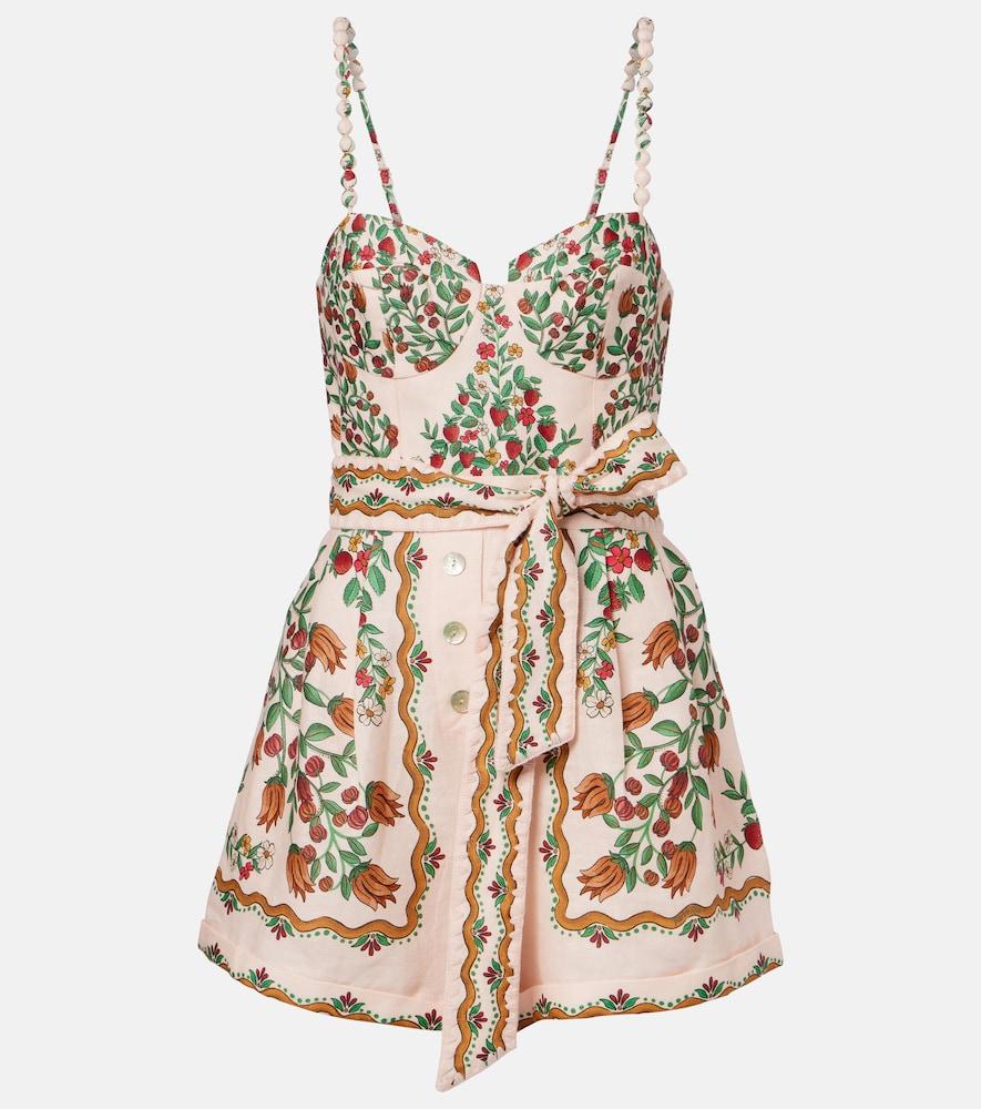 farm rio fruit beauty scarf floral linen romper