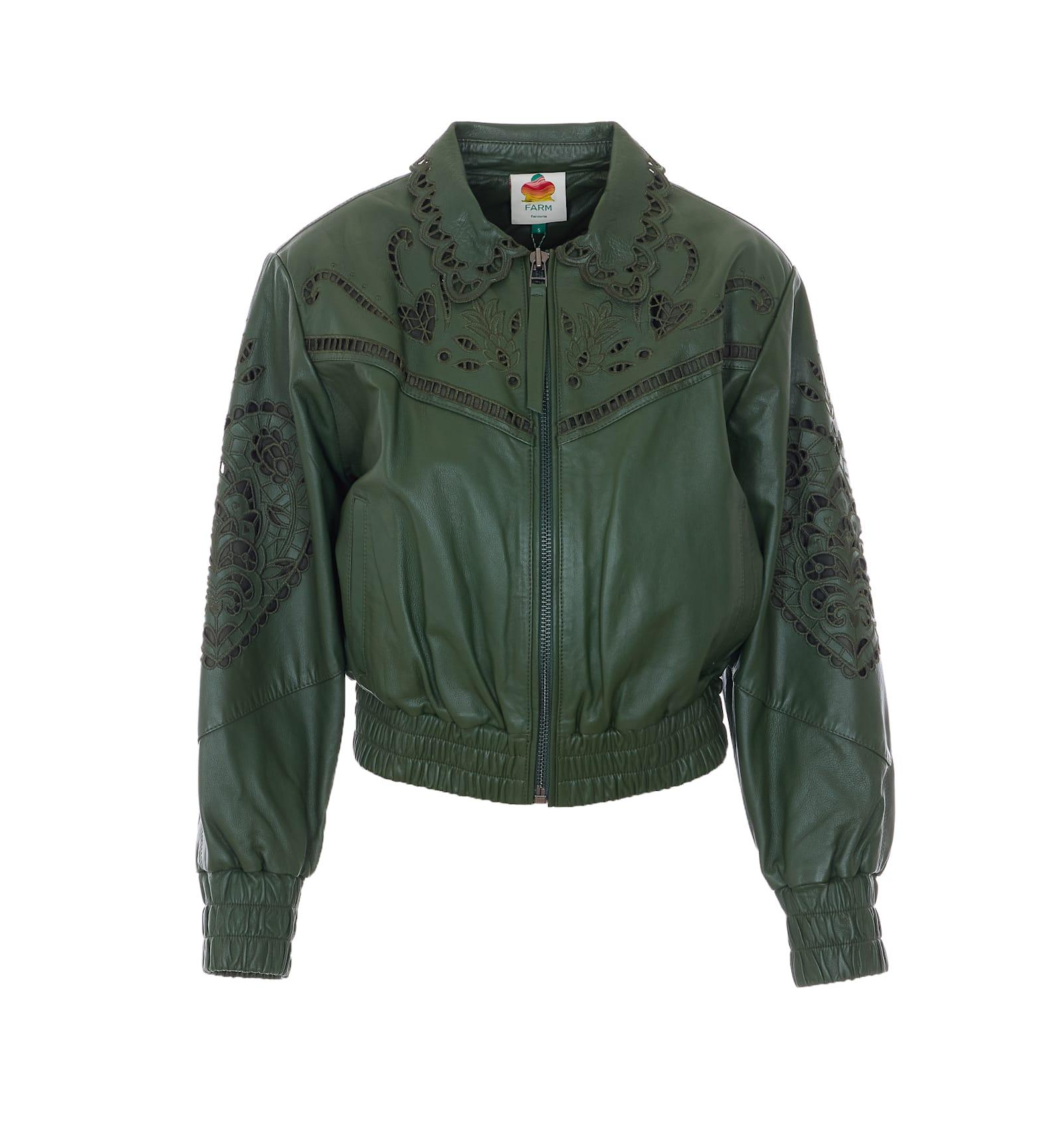 farm rio green richilieu heart leather jacket