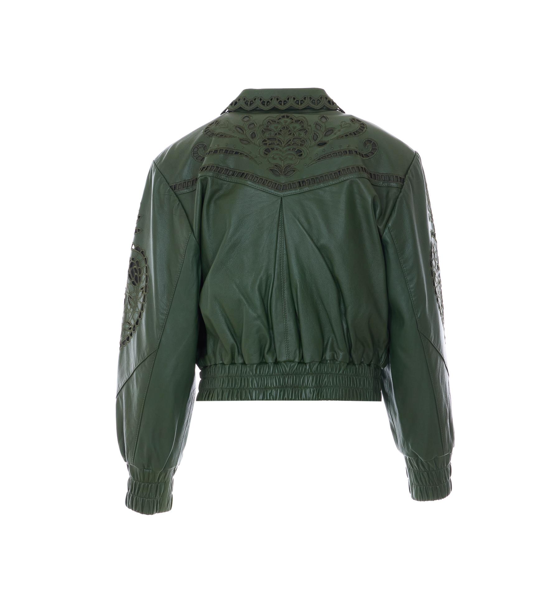 farm rio jackets green leather - women