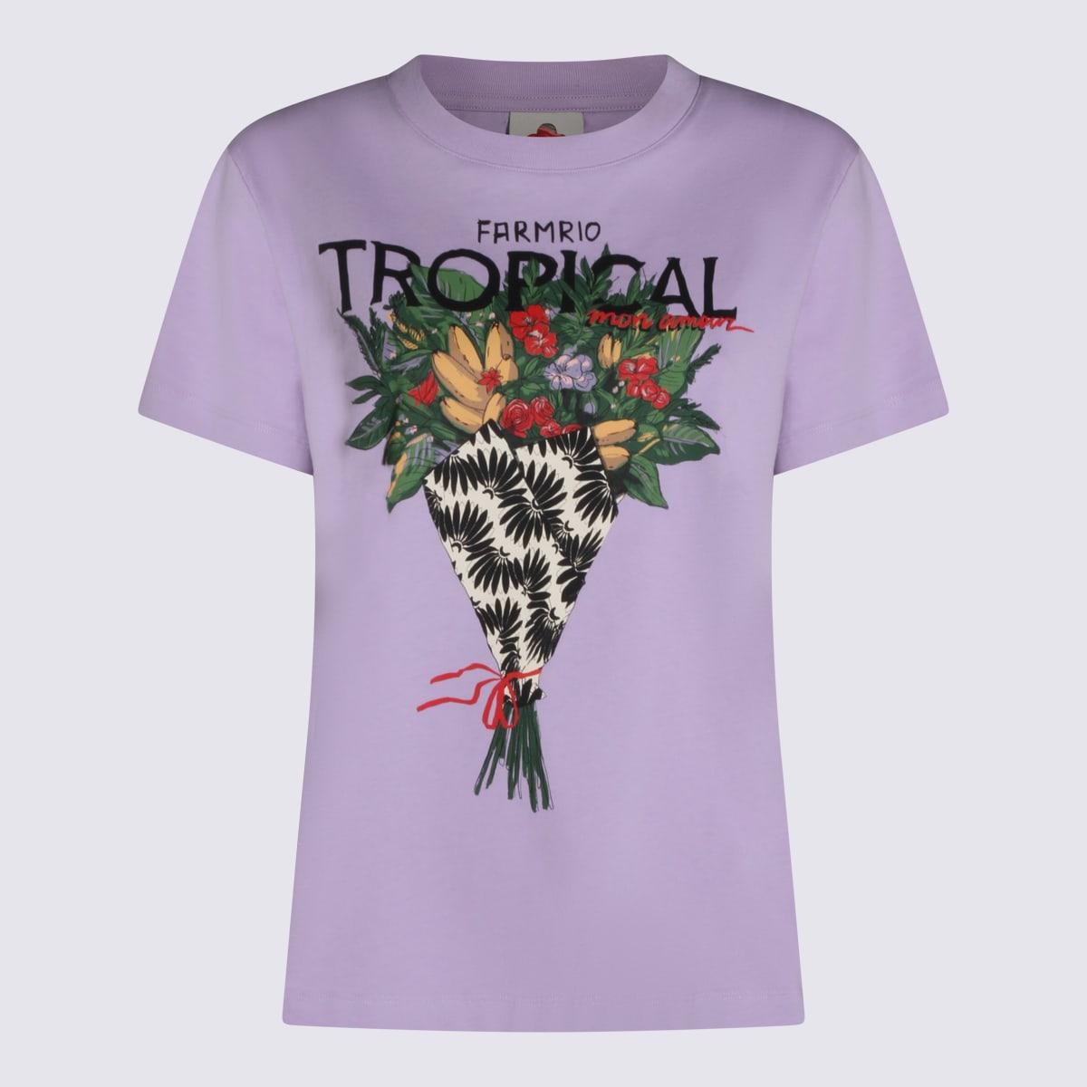 farm rio lilac cotton t-shirt