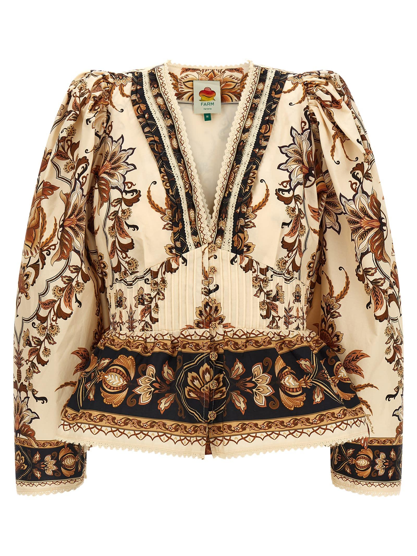 farm rio majestic garden sand blouse