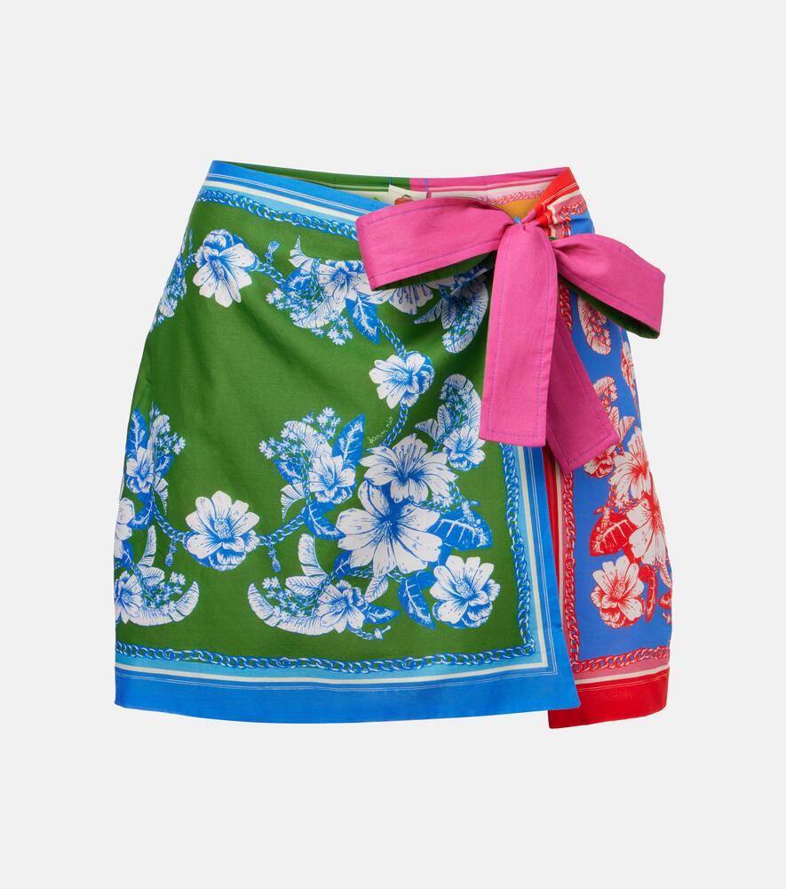 farm rio mixed scarves floral elegance cotton wrap skirt