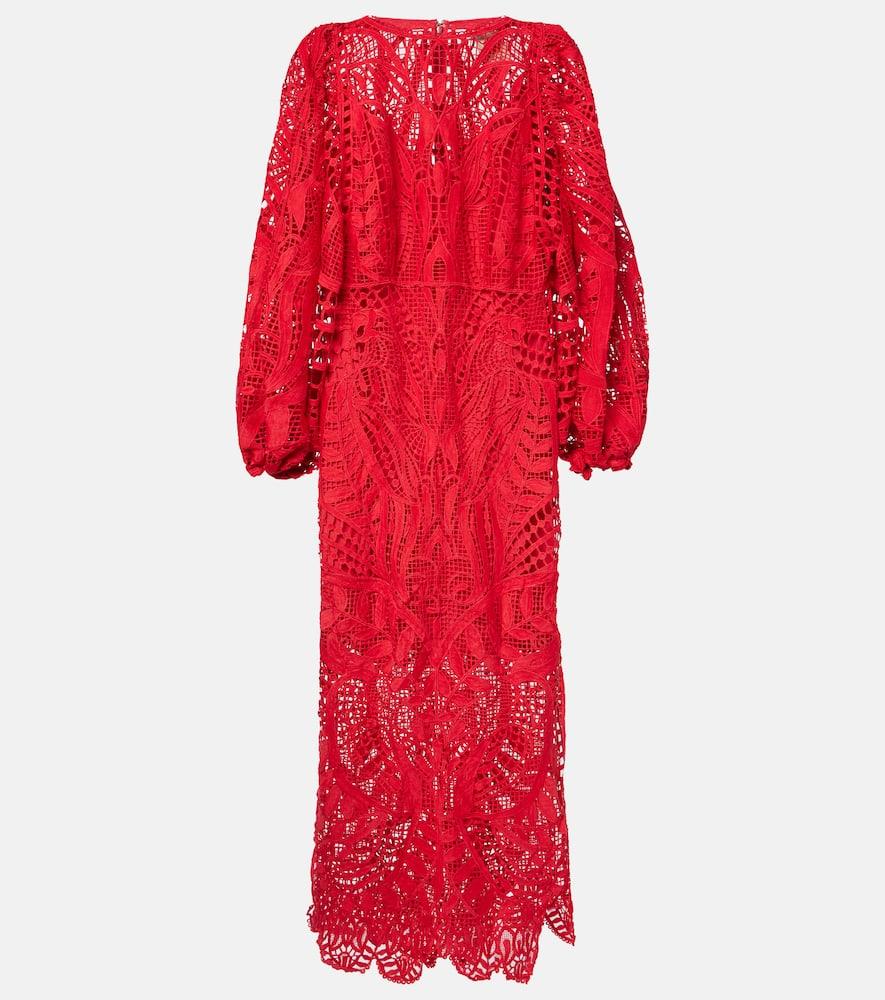 farm rio nature guipure lace maxi dress