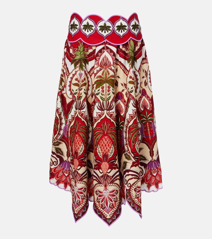 farm rio odara red scalloped linen