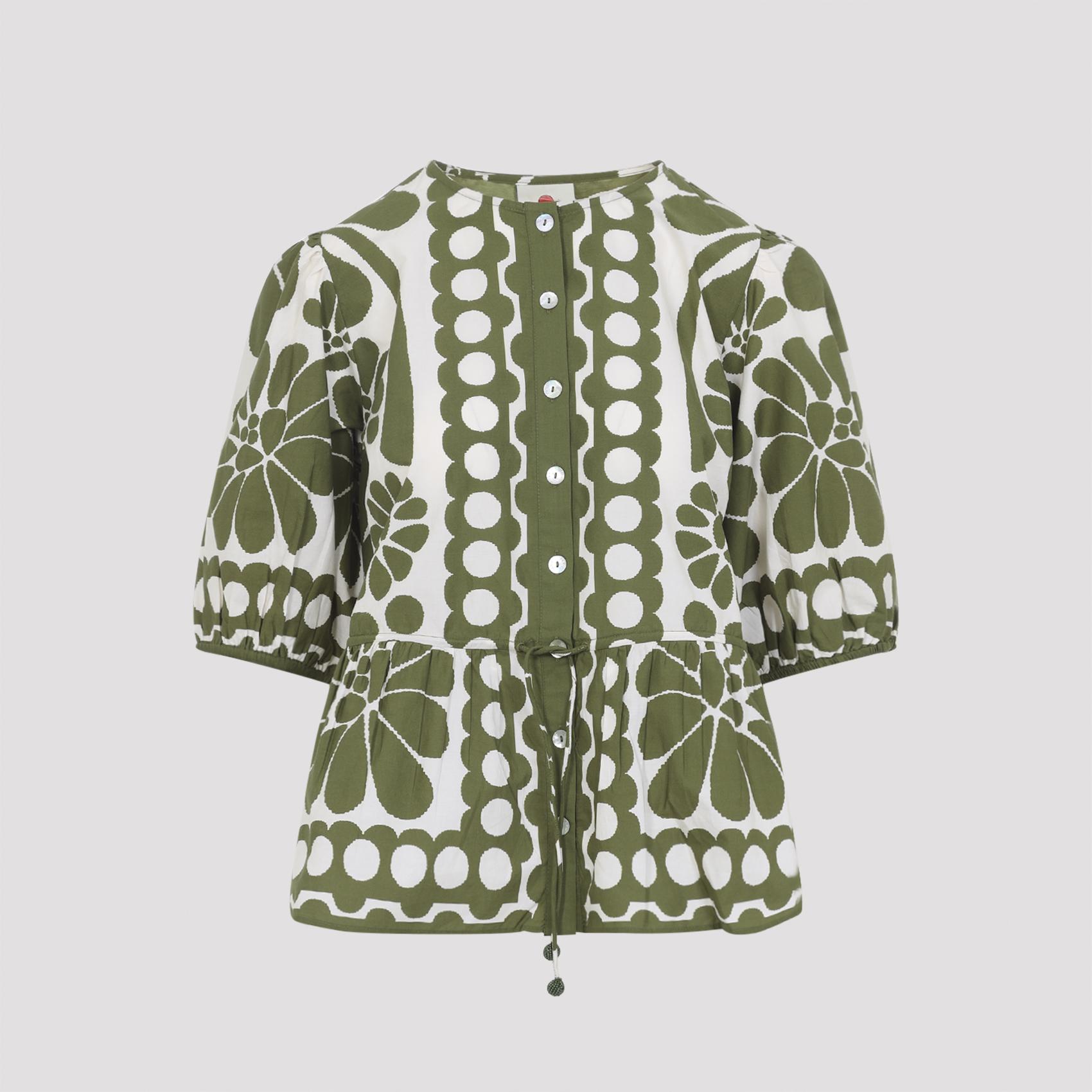 farm rio palermo shirt green cotton - women