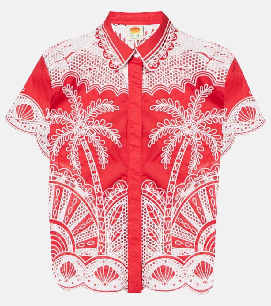 farm rio palm trees cotton shirt