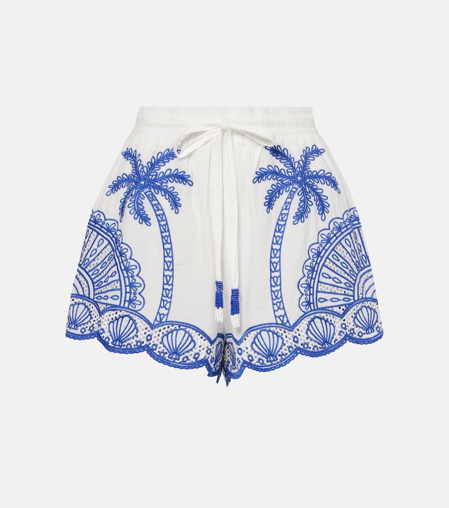 farm rio palm trees richelieu cotton shorts