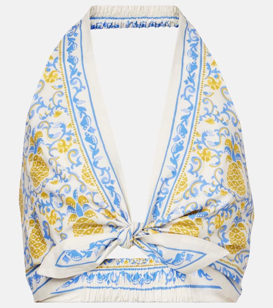 farm rio printed cotton bra top