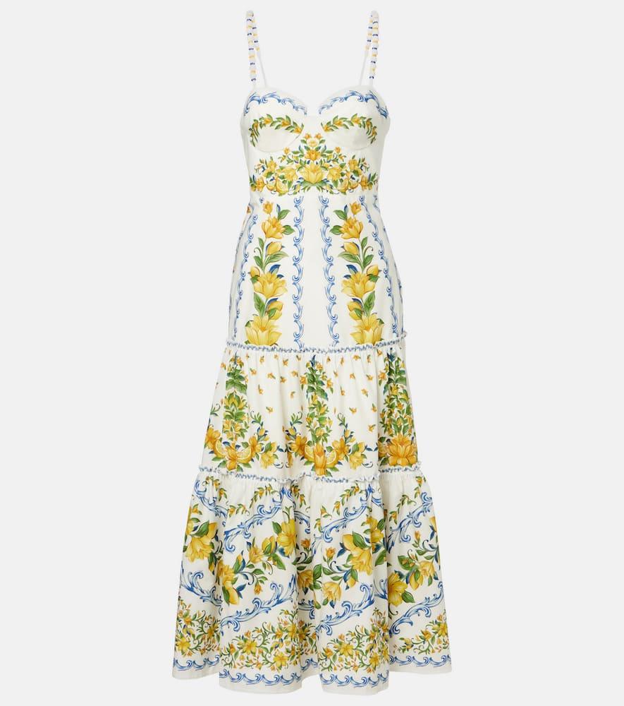 farm rio printed cotton midi dress